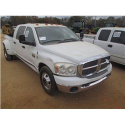 2007 DODGE RAM 2500HD PICKUP, VIN/SN:3D7ML49A67G810479 - DUALLY, MEGA CAB, CUMMINS DIESEL ENGINE, A/