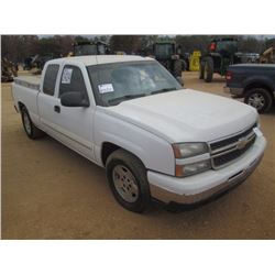 2007 CHEVROLET SILVERADO PICKUP, VIN/SN:1GCEC19Z07Z16550 - EXENDED CAB, V8 GAS, A/T, ODOMETER READIN