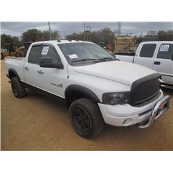 2002 DODGE RAM 1500 SPORT PICKUP, VIN/SN:3D7HU18Z32G149720 - 4X4, CREW CAB, V8 GAS ENGINE, A/T, ODOM