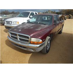 2000 DODGE DAKOTA PICKUP, VIN/SN:1B7GL22X9YS550096 - GAS ENGINE, A/T, ODOMETER READING 263,462 MILES