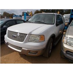 2003 FORD EXPEDITION SUV, VIN/SN:1FMFU18L33LB71035 - 4X4, GAS ENGINE, A/T, ODOMETER READING 288,540 