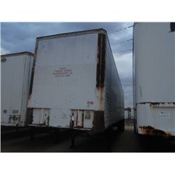 1972 MILLER SFV 3343SA8 VAN TRAILER, VIN/SN:W-10349 - T/A, ROLL UP GATE, 11R22.5 TIRES, SPOKE WHEELS