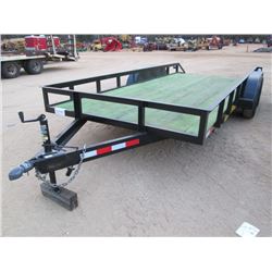 CUSTOM TAG TRAILER, - 7' X 18', T/A, 24" DOVETAIL, ST205/75R15 TIRES