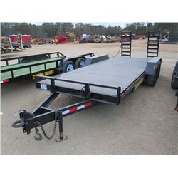 CUSTOM TAG TRIALER, - 75" X 18', T/A, 24" DOVETAIL, FOLD UP RAMPS, 225/70R15 TIRES, PINTLE HOOK