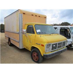 1991 GMC VAN DURA 3500 BOX TRUCK, VIN/SN:2GDHG31K1M4509852 - GAS ENGINE, A/T, 14' BOX VAN BODY (DOES