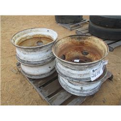 (4) STEEL TRUCK TIRE RIMS