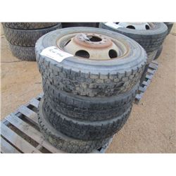 (4) 225/70R19.5 TIRES & RIMS