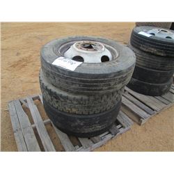 (4) 225/70R19.5 TIRES & RIMS