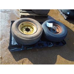 (2) MISC SIZE TRACTOR TIRES & RIMS