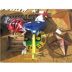 6' PATRIOTIC METAL CHICKEN