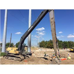 2012 VOLVO EC300DLR HYDRAULIC EXCAVATOR, VIN/SN:C00210335 - 60' REACH, 60" BUCKET, ECAB W/AIR, METER