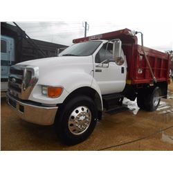 2007 FORD F750 DUMP, VIN/SN:3FRXF75P17V09109 - S/A, CAT C-7 DIESEL, 6 SPD, (UNUSED) OX BODIES, 10' S