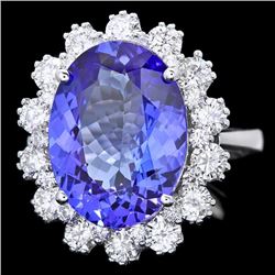 14k Gold 8.00ct Tanzanite 1.90ct Diamond Ring