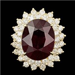 14k Yellow Gold 13.50ct Ruby 2.00ct Diamond Ring