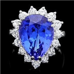 18k Gold 9.00ct Tanzanite 1.35ct Diamond Ring