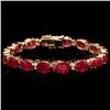 Image 1 : 14k Gold 39.7ct Ruby 0.70ct Diamond Bracelet