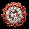 Image 1 : 14k 11ctw Morganite Sapphire .40ct Diamond Ring