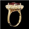 Image 3 : 14k Yellow Gold 7.00ct Zircon 1.60ct Diamond Ring