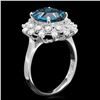 Image 2 : 14k White Gold 3.80ct Topaz 0.65ct Diamond Ring
