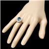 Image 3 : 14k White Gold 3.80ct Topaz 0.65ct Diamond Ring