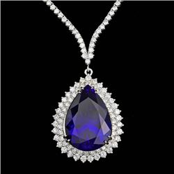 18k 38.00ct Tanzanite 12.35ct Diamond Necklace