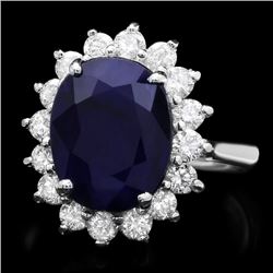 14k Gold 5.52ct Sapphire 0.90ct Diamond Ring