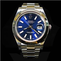 Rolex DateJust ll 41mm Blue Index Dial Men's Wristwatch