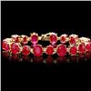 Image 1 : 14k Gold 55.00ct Ruby 1.35ct Diamond Bracelet