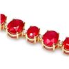 Image 2 : 14k Gold 55.00ct Ruby 1.35ct Diamond Bracelet