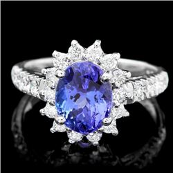 14k Gold 2.65ct Tanzanite 0.75ct Diamond Ring