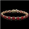 Image 1 : 14K Gold 21.32ct Ruby 0.70ct Diamond Bracelet