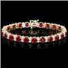 Image 1 : 14k Gold 24.50ct Ruby 3.80ct Diamond Bracelet