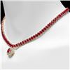 Image 2 : 14k Gold 60.5ct Ruby 1.40ct Diamond Necklace