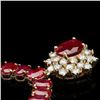 Image 3 : 14k Gold 60.5ct Ruby 1.40ct Diamond Necklace