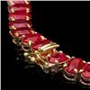 Image 4 : 14k Gold 60.5ct Ruby 1.40ct Diamond Necklace