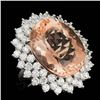 Image 3 : 14k Gold 21.00ct Morganite 4.00ct Diamond Ring
