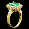 Image 2 : 14k Gold 1.80ct Emerald 1.00ct Diamond Ring