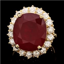 14k Yellow Gold 21.50ct Ruby 2.00ct Diamond Ring