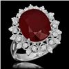 Image 1 : 14K Gold 6.06ct Ruby 0.71ct Diamond Ring