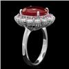 Image 2 : 14k White Gold 8.00ct Ruby 1.30ct Diamond Ring