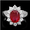 Image 1 : 14k White Gold 3.40ct Ruby 1.00ct Diamond Ring