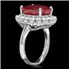 Image 2 : 14k White Gold 12.00ct Ruby 1.60ct Diamond Ring