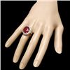 Image 3 : 14k White Gold 12.00ct Ruby 1.60ct Diamond Ring
