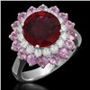 Image 1 : 14K 2.78ct Ruby, 2.08ct Pink Sapphire, 0.61ct Diamond Ring