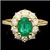 Image 1 : 14k Gold 1.80ct Emerald 1.00ct Diamond Ring