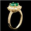 Image 3 : 14k Gold 1.80ct Emerald 1.00ct Diamond Ring