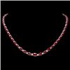Image 1 : 14k Gold 28.50ct Ruby 1.00ct Diamond Necklace