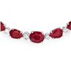Image 2 : 14k Gold 28.50ct Ruby 1.00ct Diamond Necklace