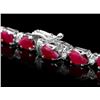 Image 5 : 14k Gold 28.50ct Ruby 1.00ct Diamond Necklace