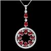 Image 1 : 14k Gold 10.00ct Ruby 1.65ct Diamond Pendant